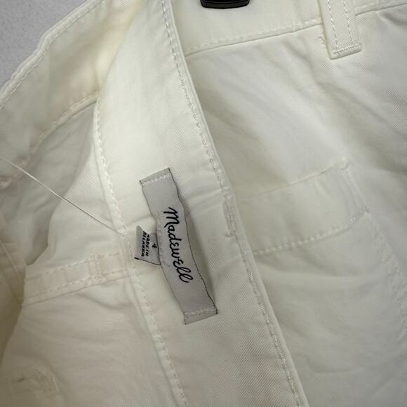 Madewell Pants Women's 4 White Seamed Utility Barrel Leg Cargo Slant Solid NEW - Picture 11 of 12